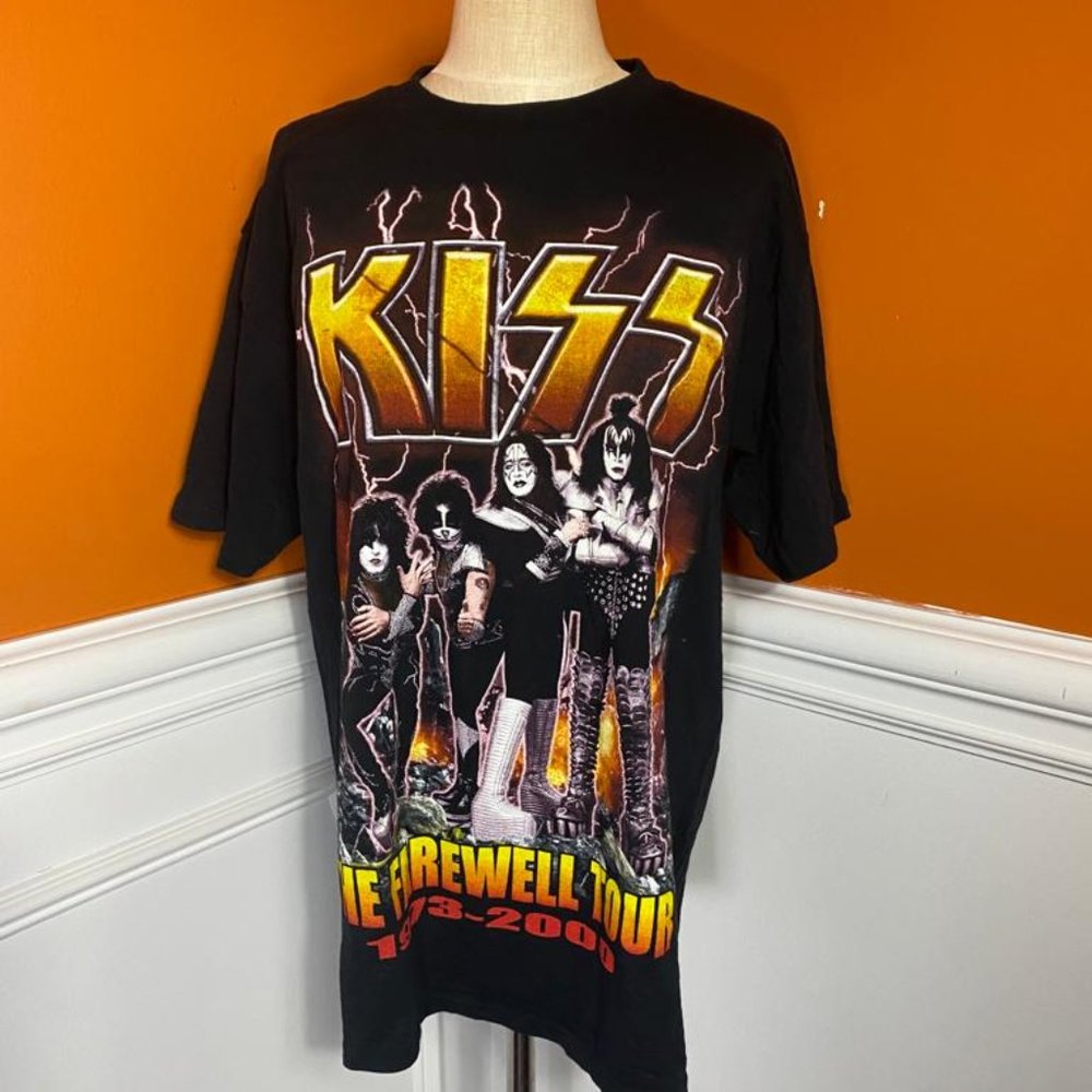 KISS The Farewell Tour 1973 - 2000 Single Stitch Black Graphic T Shirt Size L